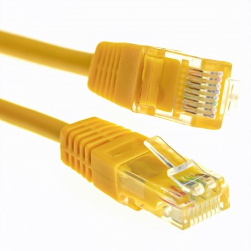 Yellow Network Ethernet RJ45 Cat-5E UTP PATCH LAN COPPER Cable 0.25m