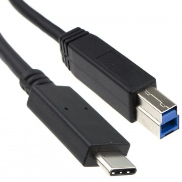 USB-C Gen1 Type C Male Plug to USB 3.0 Type B Male Printer Cable Black 2m
