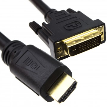 DVI-D 24+1pin Male to HDMI Digital Video Cable Lead GOLD 15m