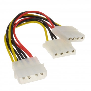 Internal PC 4 pin Power Splitter 2 way Cable LP4 Molex 1 to 2 Lead 15cm