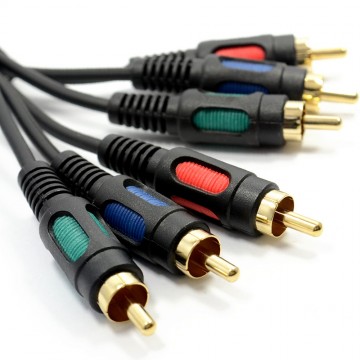 Component Video RGB YUV 3 Phonos To 3 Phono Cable Lead 15cm Short