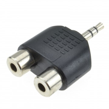 3.5mm Stereo Jack Plug to Twin Mono Splitter or Combiner Adapter