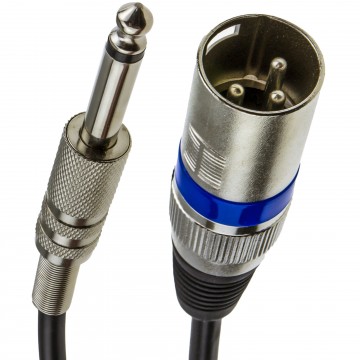 Instrument Cable XLR 3 Pin Plug to 6.35mm Male Mono Jack Plug Cable 3m
