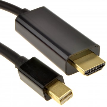 Mini DisplayPort to HDMI Cable for Mac to TV Video & Audio 1m BLACK
