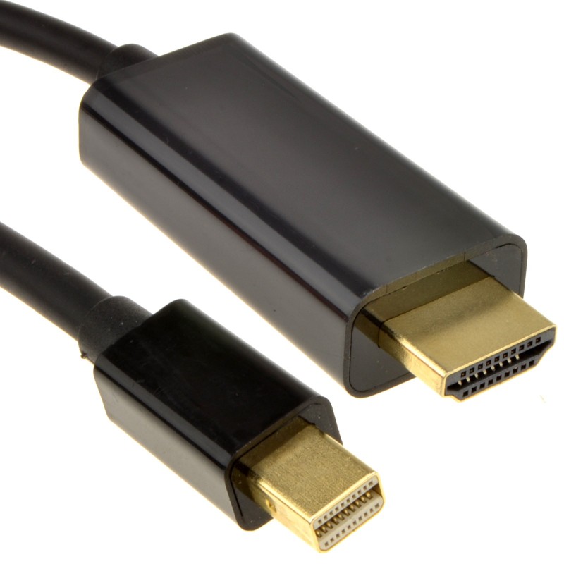 Mini to HDMI Cable for Mac to TV Video & Audio 1m BLACK