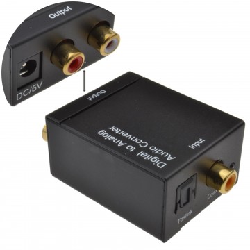 Digital Toslink Optical / Coaxial to Analogue Phono Audio Converter