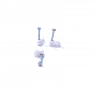 Round White  3.5mm Cable Clips Secure Fastenings Cables [100 Pack]
