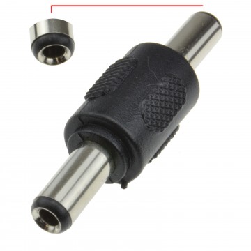 5.5 x 2.5mm DC Power Coupler Male to Male Plugs Gender Changer Adapter