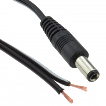 2.5mm x 5.5mm Male DC Plug to Bare Ended Power Cable 1.5m