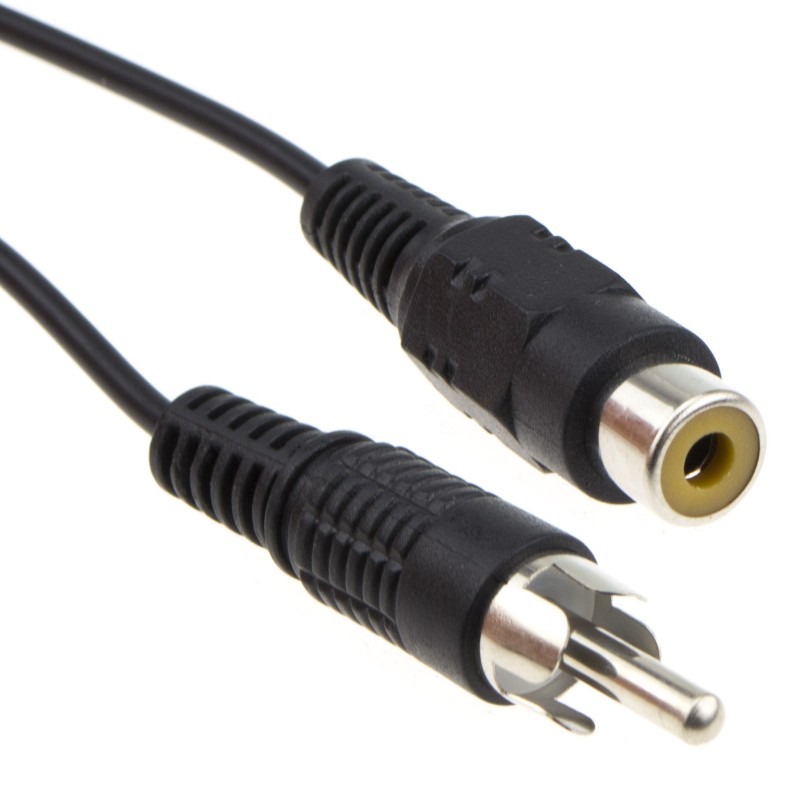 Single Mono RCA Phono Extension Cable HI-FI/TV Audio Lead Black 3m