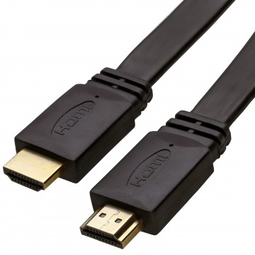 FLAT HDMI 4K 60Hz High Speed Cable LCD LED UHD/HD TV Lead Gold   0.5m Black