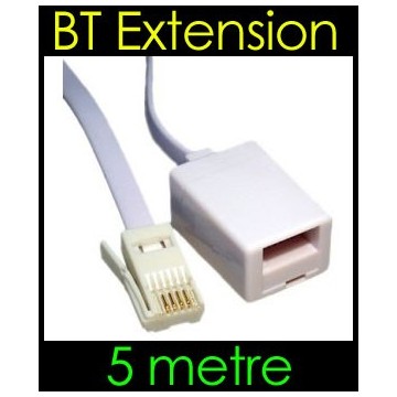 BT Extension Phone Cable Lead Male Plug to Female Socket 5m