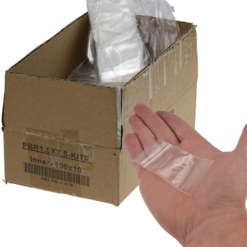 Clear Polythene Plastic Resealable Snapseal Bags  38 x 64mm (1000 Pack) BULK