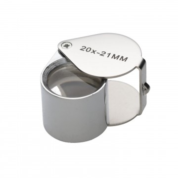 Jewellers Pocket Loupe and Case 20x Magnification 21mm Chrome Finish
