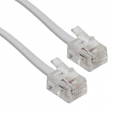 ADSL Broadband Modem Cable RJ11 to RJ11 Phone Socket to Router White 20m