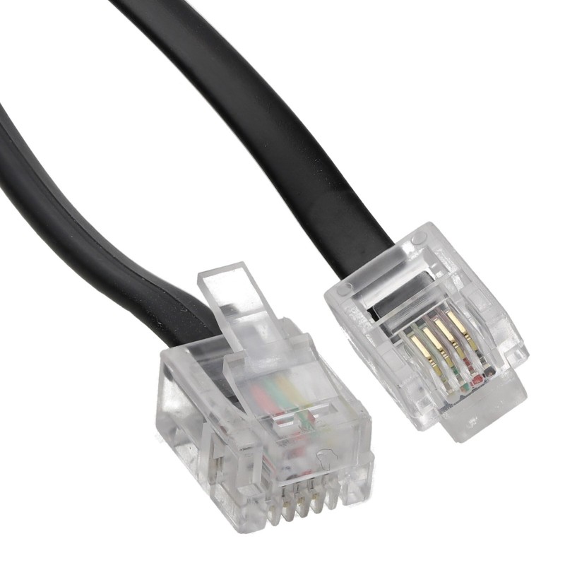 ADSL Broadband Modem Cable RJ11 to RJ11 Phone Socket to Router Black  2m