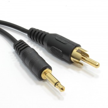 3.5mm Mono Jack Plug To Single RCA Phono Plug Cable 2m Gold
