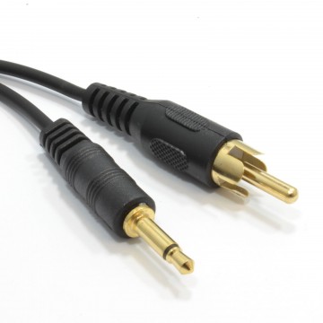 3.5mm Mono Jack Plug To Single RCA Phono Plug Cable  0.5m 50cm Gold