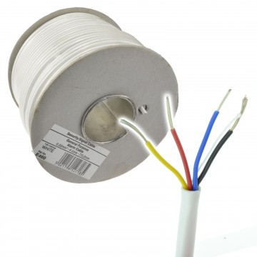4 Core COPPER Signal Cable for Alarm or Intercom Systems 100m White