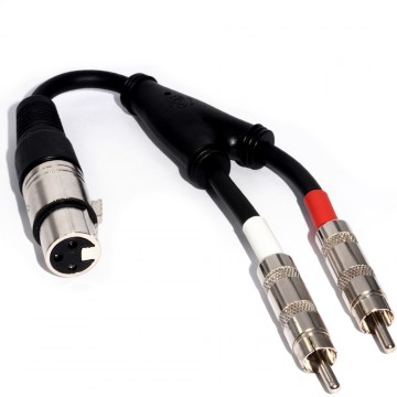 XLR 3 Pin Female to 2 x Phono Connections PVC Shielded Cable