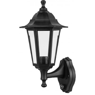 Wall-Mounted Lamp Outdoor Garden Light with Night and Day Sensor Black