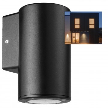 Outdoor Down Light Wall-Mounted GU10  IP44 Garden Rounded Lamp Black