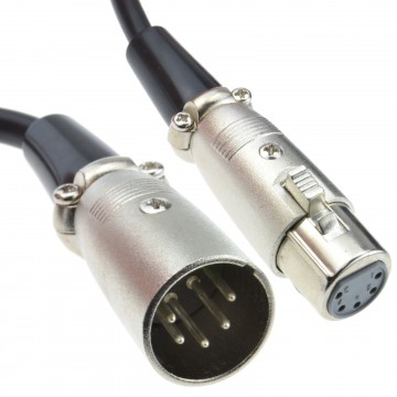 5 Pin DMX XLR Male Plug to Female Socket Lighting Control Cable 10m