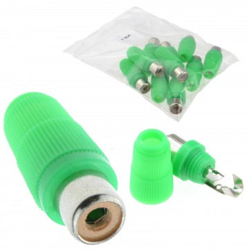 Phono RCA Socket Audio or Video Solder Termination GREEN 10 Pack