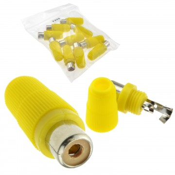 Phono RCA Socket Audio or Video Solder Termination YELLOW 10 Pack