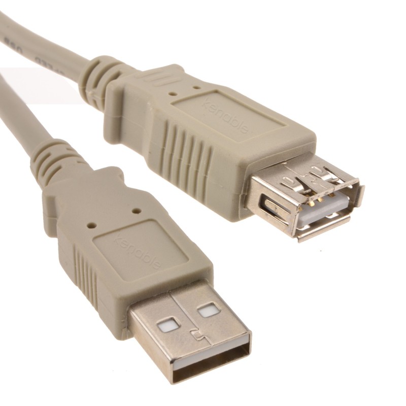 USB 2.0 HQ Certified Shielded Extension Cable A to A Female Lead  1m