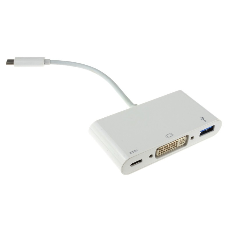 USB 3.1 Type C to DVI USB Adapter & Type C Host with PD Function 15cm