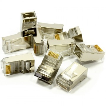 Shielded Cat5E STP FTP RJ45 LAN Crimps Ends Connectors [10 Pack]