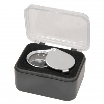 Jewellers Pocket Loupe and Case 10x Magnification 21mm Chrome Finish