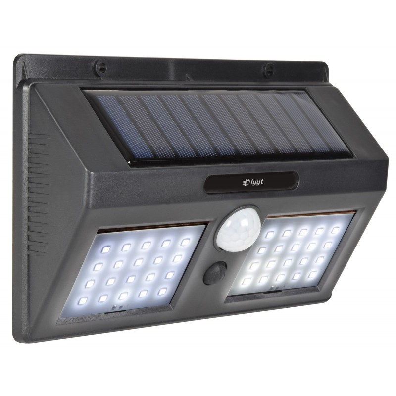 Solar LED Outdoor Security Light with PIR Motion Sensor Wall Mounted 300 Lumens