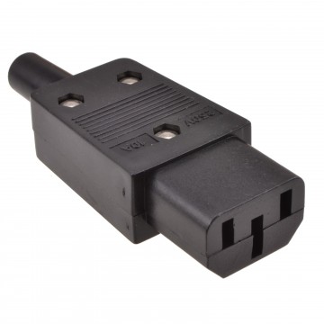 Rewireable IEC C13 Female Inline Socket Adapter Plug 10A 250V