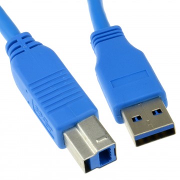 USB 3.0 SuperSpeed Cable Type Plug A to Type B Plug BLUE 5m