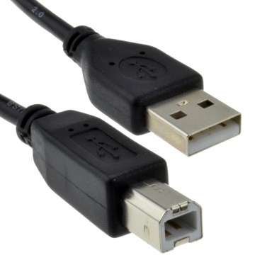 USB 2.0 24AWG High Speed Cable Printer Lead A to B BLACK  0.5m 50cm