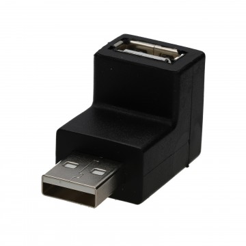 USB 2.0 Right Angle Adapter Male to Female 90 Degree Bend