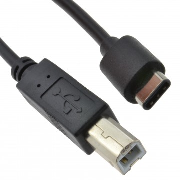 USB Type C Male Plug to B Type Printer Male Plug Cable Black 3m