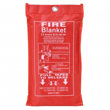 Large Fire Blanket for Workplace/Home 1m Glass Fabric Quick Release