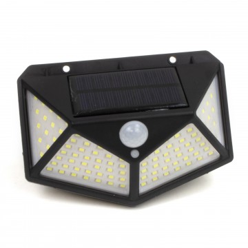 Motion Sensor Solar Powered Outdoor Garden LED Flood Light 4 Panel 100 LEDs