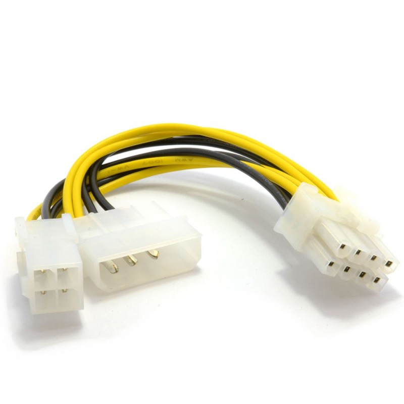 4 Pin ATX & 4 Pin LP4 Molex to 8 Pin EPS Power Adapter Cable