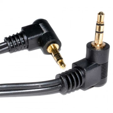 3.5mm Dual Right Angle Male Jack to Jack Stereo Audio Cable  1m