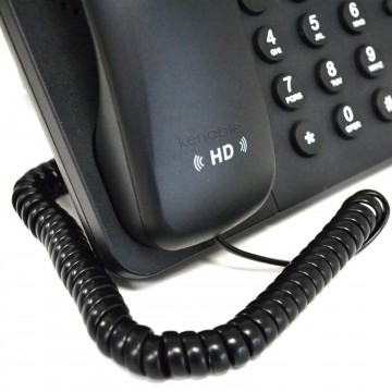 Telephone Handset Coiled RJ10 Plug to RJ10 Plug Cable Lead Black 2m