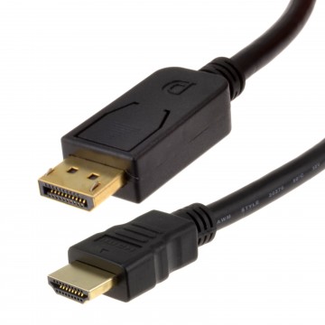 DisplayPort Plug to HDMI Male Plug Display/Monitor/TV Cable 2m