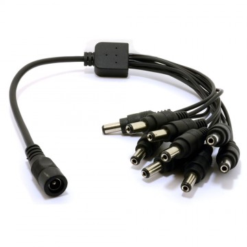 DC Power Splitter 9 way Adapter 2.1mm CCTV 12V PSU to 9 Camera Cable