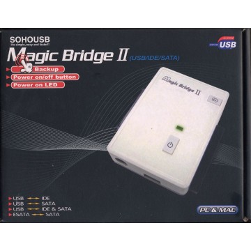 Magic Bridge II USB & eSATA to IDE SATA Adapter with UK PSU
