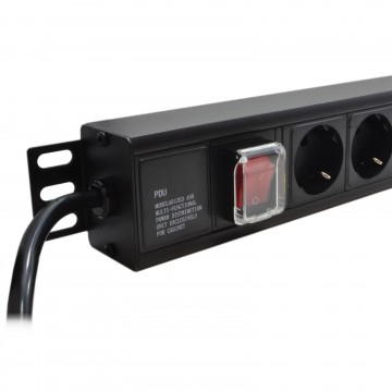 PDU Schuko Sockets 16 Way with Euro Plug Power Distribution Unit Vertical 1.8m