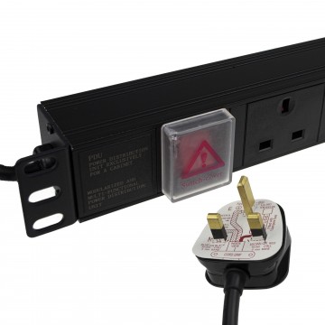 PDU UK Sockets 4 Way with UK Plug Power Distribution Unit Horizontal 1.8m