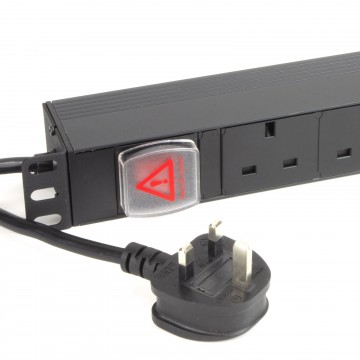 PDU UK Sockets 4 Way with UK Plug Power Distribution Unit Horizontal 3m